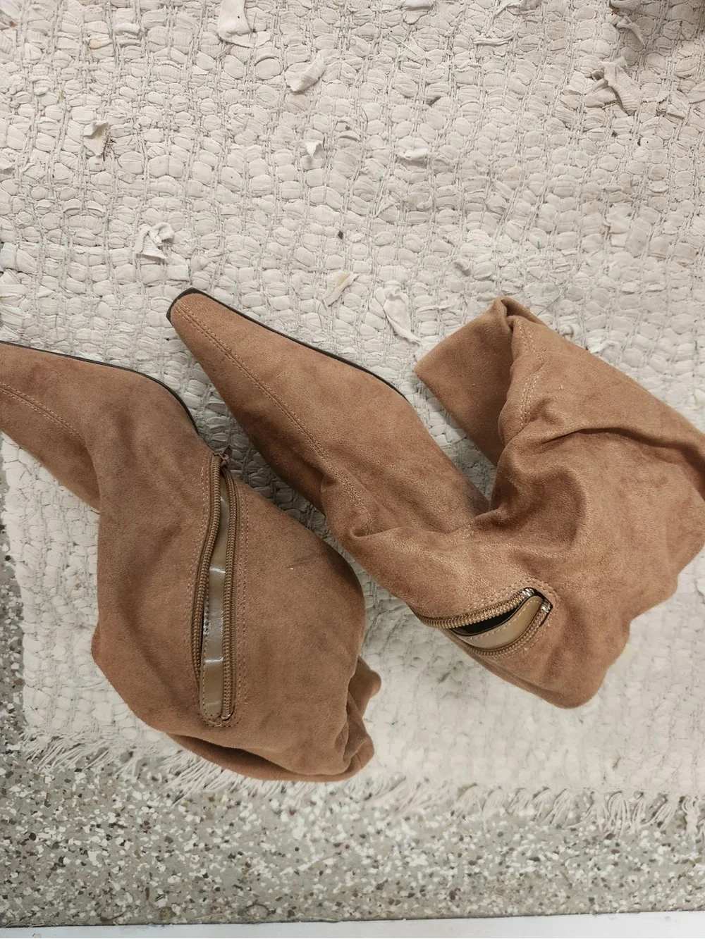 Apt. 9 Over-the-Knee Suede Zip Boots in Tan